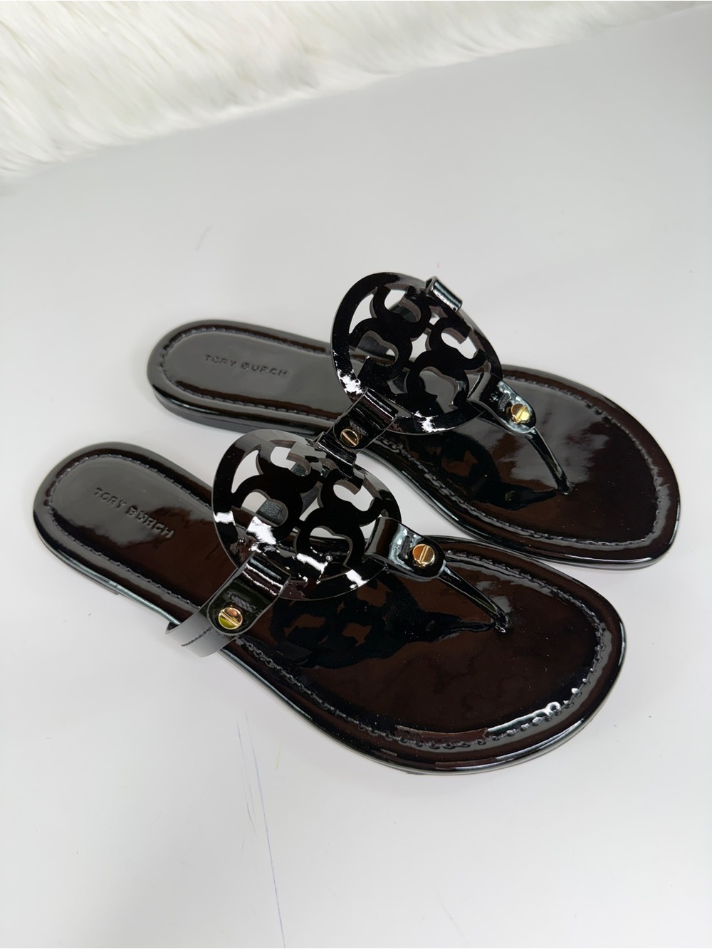 Tory Burch Women’s Patent Leather Miller Sandal - Black - Picture 2 of 8